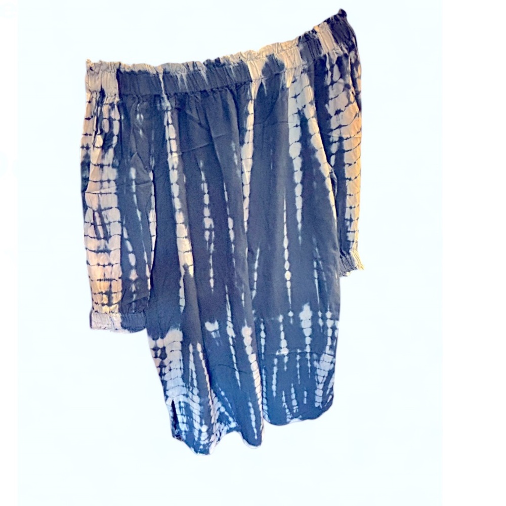 Style Envy Women's Short dress Blue Tie Dye Large